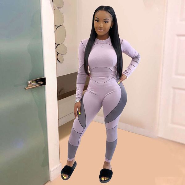 

2021 new autumn women's printed skinny sports suit, White