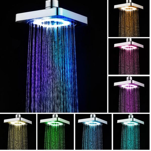 

bath accessory set led shower head with colorful automatic changing 6-inch temperature sensor