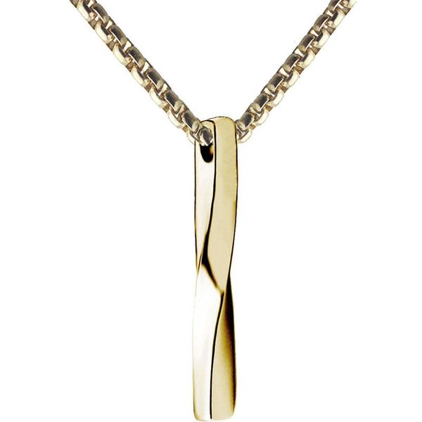 

pendant necklaces vertical twisted bar pendants gold stainless steel chains necklace women men hip hop kids jewelry party gift, Silver