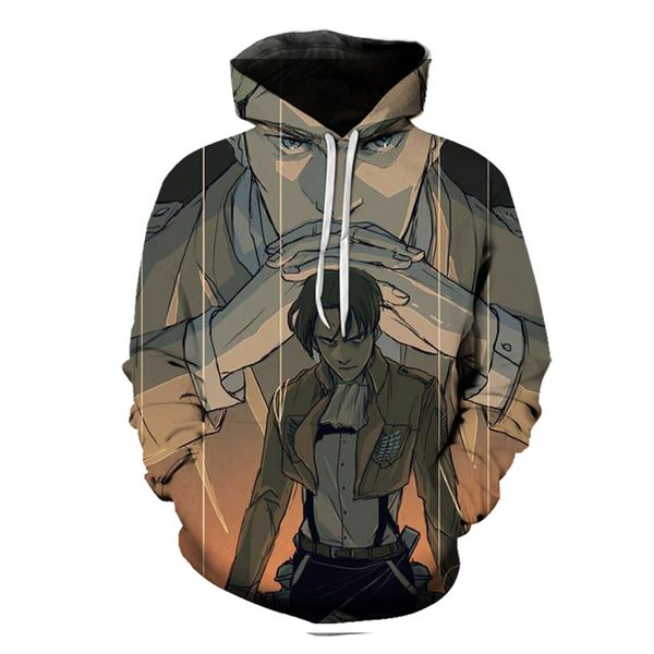 

attack on titan heart men is a 3d printed hoodie visual impact party punk goth round neck sweatshirt hoodie, Black