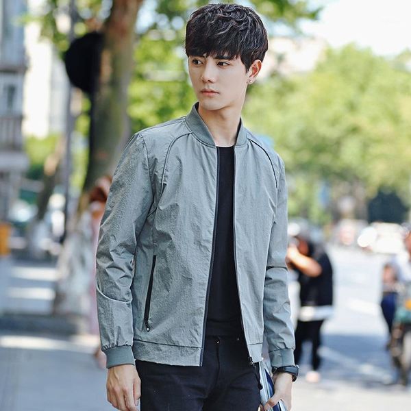 

men's jackets autumn jacket, youth pure color casual men and women, Black;brown