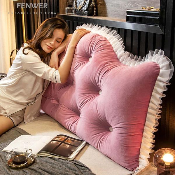 

pillow fenwer home decoration luxury long bedside pillows with filling solid simple neck support cushion for sleeping