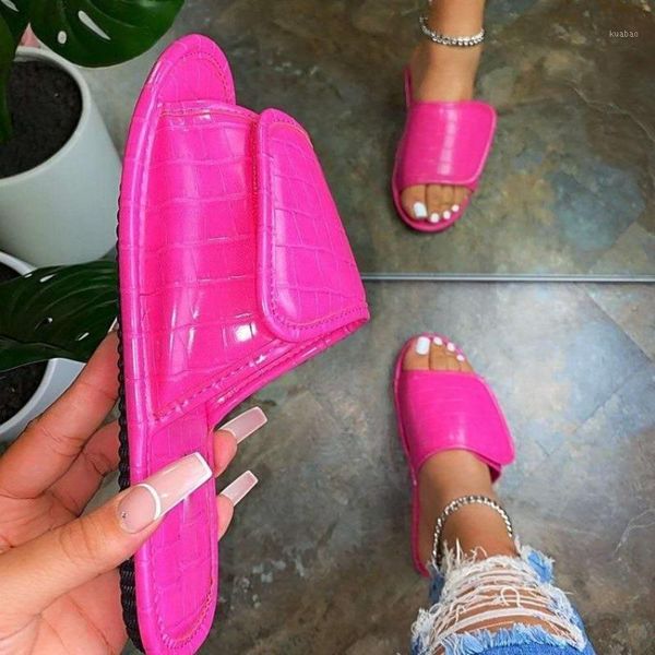 

hook loop slippers women summer shoes flats white slides 2021 female slip on casual pvc shoe1, Black