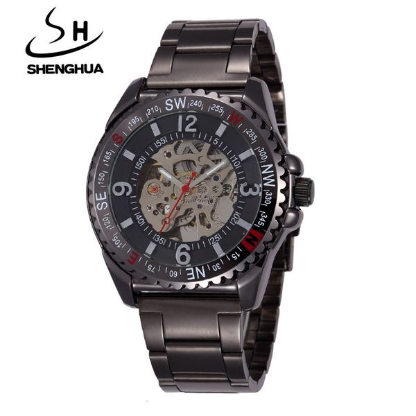 

watch shenhua double sided hollow out automatic mechanical, Slivery;brown