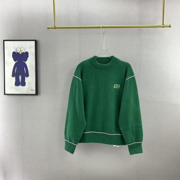 

men's sweaters 22ss white letter logo knit embroidery 100% cotton eu size ader error sweater men women streetwear autumn winter mon com, White;black