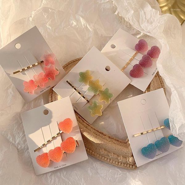 

korea style simple sweet cute fudge hairpin slotted jelly trendy hair clip for girl fashion accessories1