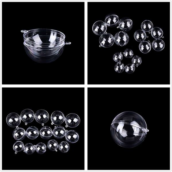 

factory outlet christmas decoration christmas decorations 20pcs/10 pairs tress ball transparent open plastic clear bauble ornament gift pres