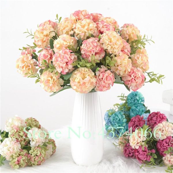 

bouquet 10 head silk flower wedding decoration artificial flowers spring vivid big hydrangea decorative & wreaths