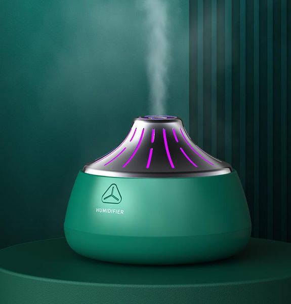 Ätherische Öle Diffusor mit Nachtlicht Aromatherapie Ofen Weihrauchofen Tragbarer USB-Luftbefeuchter 200ml für Home Auto Büro Grün Rot