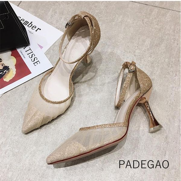 

dress shoes 2021 women sandals bling silver shallow solid high-heeled party sweet woman, Black