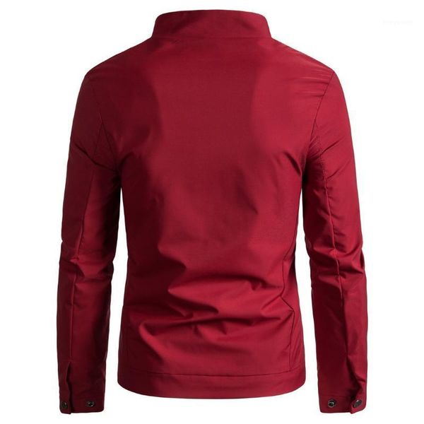 

men's jackets jacket 2021 autumn style solid color long sleeve zipper cardigan stand collar coat, Black;brown