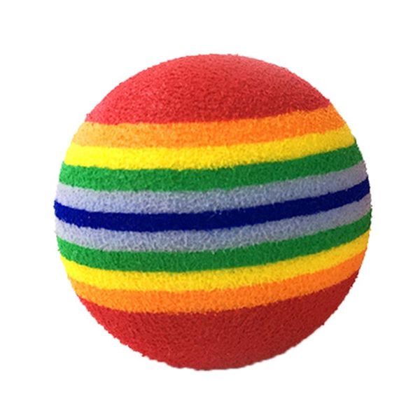 

cat toys 3.5cm rainbow toy ball play chewing rattle scratch eva interactive training pet supplies