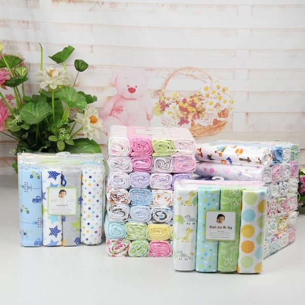 

blankets & swaddling 76*76 4pcs/lot muslin cotton flannel baby swaddles soft born diapers swaddle wrap stroller cover play mat