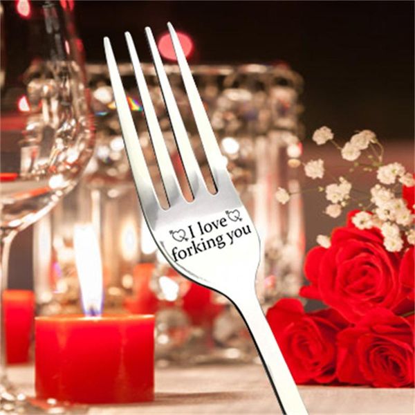 

forks engraved fork- gift dinnerware set for family christmas tableware knife fork spoon luxury cutlery