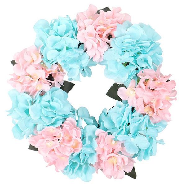 

decorative flowers & wreaths artificial hydrangea wreath for front door home garden farmhouse wall window porch wedding party hanging decor