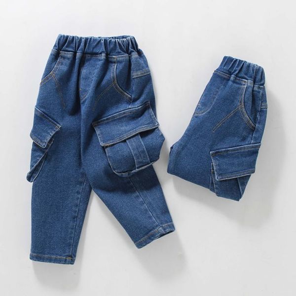 

jeans baby girl pockets casual style spring autumn girls clothes, Blue