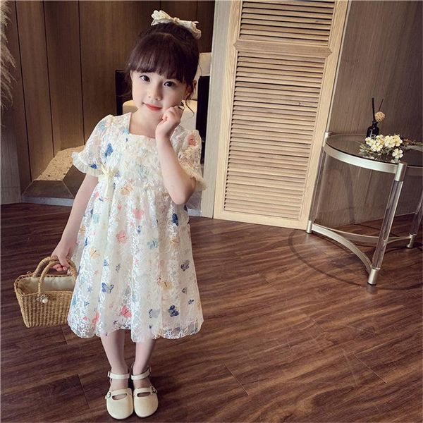 

girl's dresses 2021 girls lace princess dress children flower print floral a-line beach fashion party clothes vestidos, Red;yellow