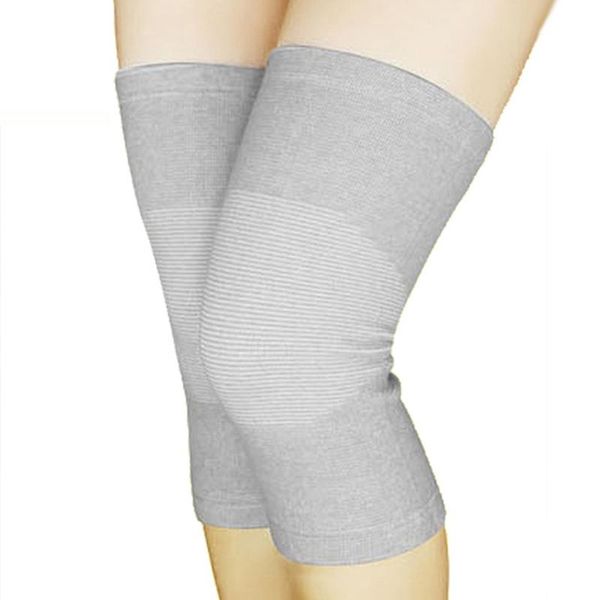 

elbow & knee pads 1 pair warm elastic bamboo fiber sports outdoor protective brace safety soft health care, Black;gray