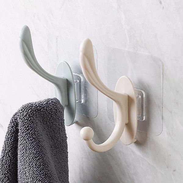 

4pcs punch-coat hook wall-mounted thickening door bathroom towel rack hooks & rails