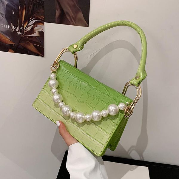 

evening bags 2021 pearl summer simplicity tote bag pu leather women's designer handbag gradient shoulder underarm bolsos