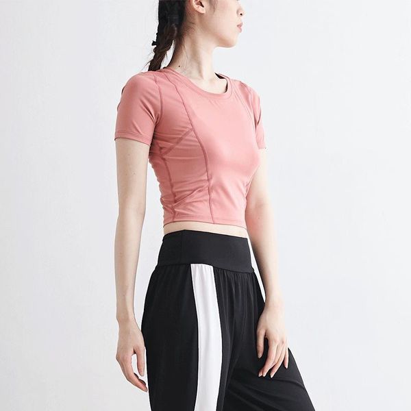 

yoga outfit women t-shirt tight-fitting short-sleeved quick-drying sports breathable slimming training running fitness clothes
