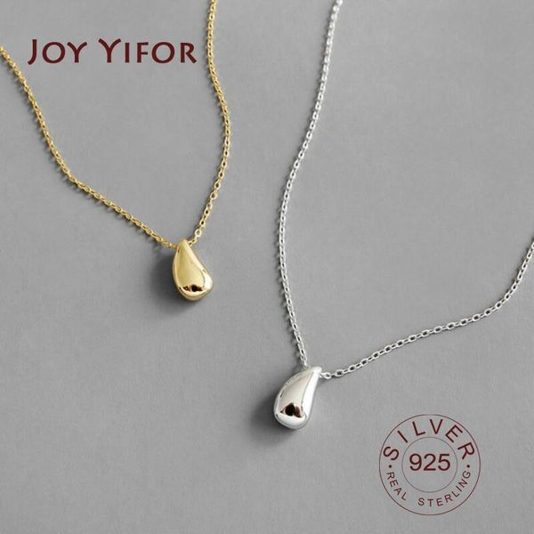 

chains 925 sterling silver for women kpop temperament simple water drop pendant necklace chain choker collares