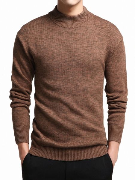 

men mock neck drop shoulder marled pattern sweater a5ts#, White;black