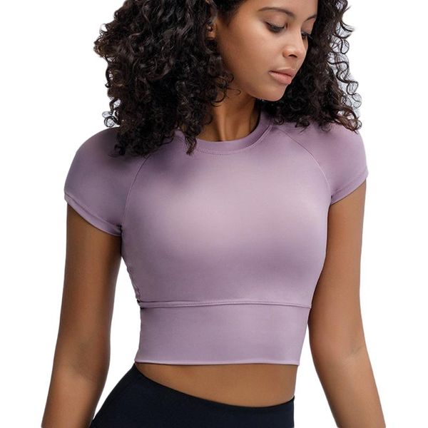 

yoga outfit sports crop shirts women t-shirts running shorts sleeve tees vest fast drying workout fitness woman gym blous