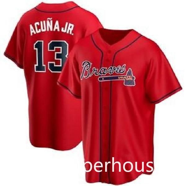 

21 atlanta jersey men women kids youth 13 ronald acuna jr 5 freddie an 7 dansby swanson 24 deion sanders chipper jones baseball jerseys, Blue;black
