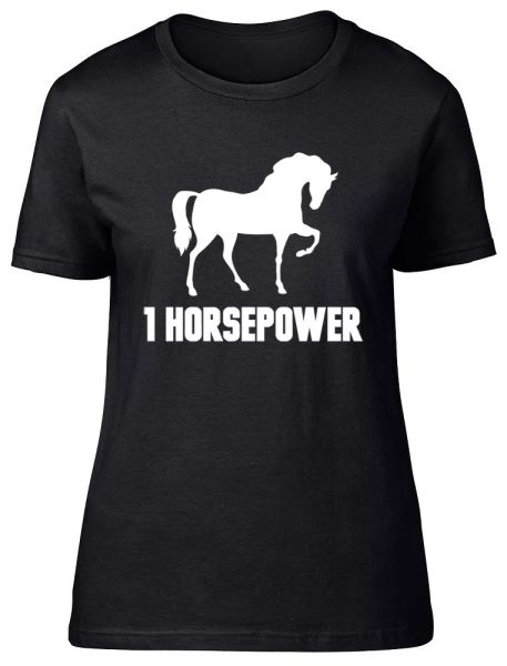 

1 horsepower ladies womens fitted t-shirt, White;black