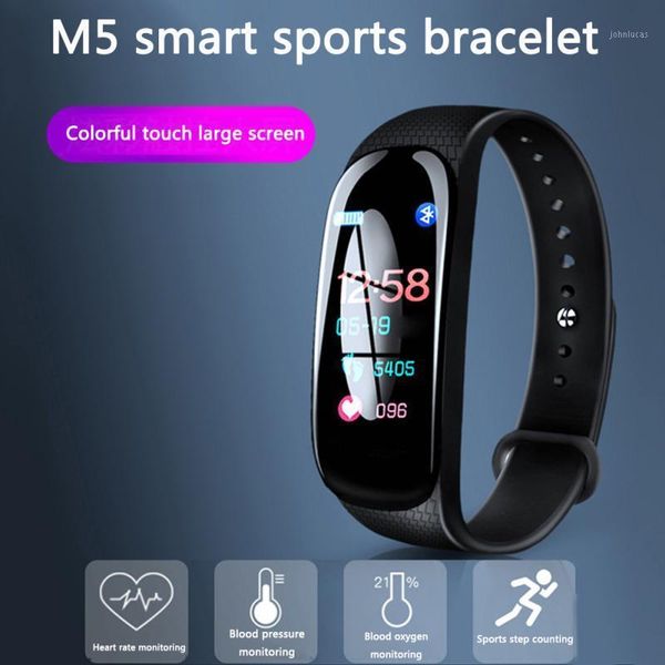 

smart wristbands 2021 m5 color screen watch sport heart rate music pedometer bracelet weather forecast1
