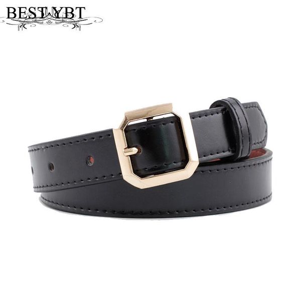 

belts ybt imitation leather women's belt alloy pin square buckle student fashion versatile dress decorative for jeans, Black;brown