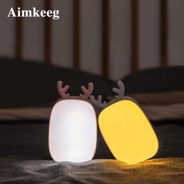 

night lights portable cute small deer table lamp multifunctional chargeable home outdoor light usb bedside power bank
