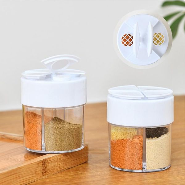 

storage bottles & jars four-divided seasoning box with lid plastic container bottle kitchen tools barbecue accessories