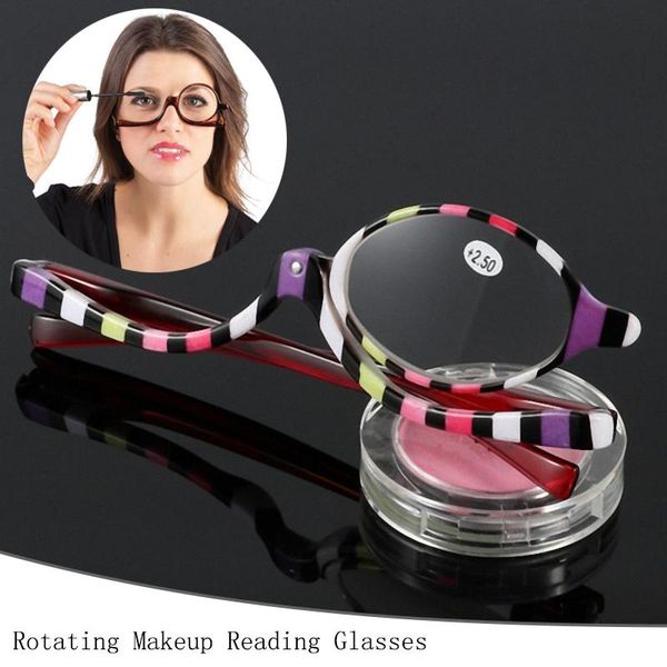 

sunglasses folding portable adjustable women magnifying rotating monocular makeup presbyopic glasses, White;black