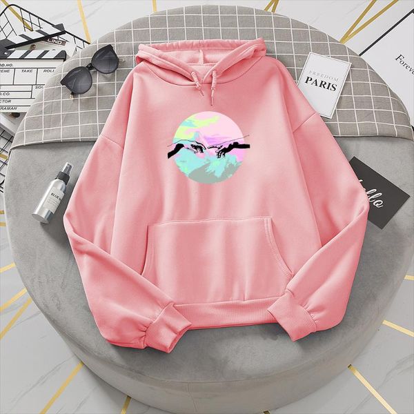 

hoodies women aesthetic plus size gothic clothing autumn kawaii clothes funny print hands thick sweatshirt harajuku hoodie women's & sw, Black