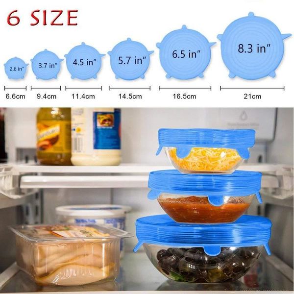 

kitchen storage & organization silicone stretchy wrap cover stretch lids reusable airtight covers keeping fresh seal bowl accessories.