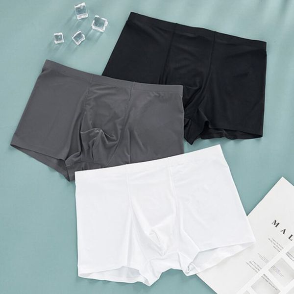 

underwear men's ice thin breathable traceless, Black;white