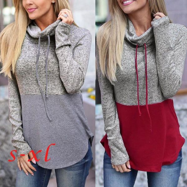 

women's hoodies & sweatshirts 40#fashion women casual long sleeve ladies patchwork loose brief warm elegant autumn daily basic pobt, Black