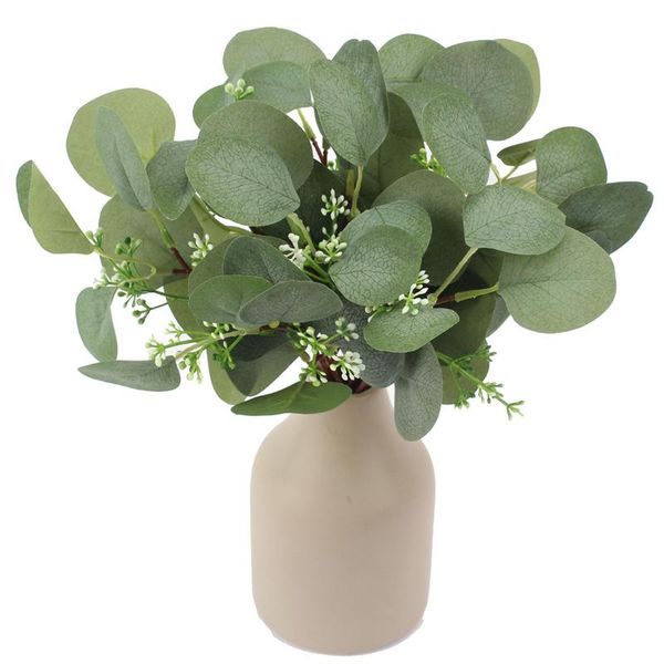 

decorative flowers & wreaths artificial eucalyptus leaves stems eucalipto branches fake plants christmas floral bouquets wedding holiday gre