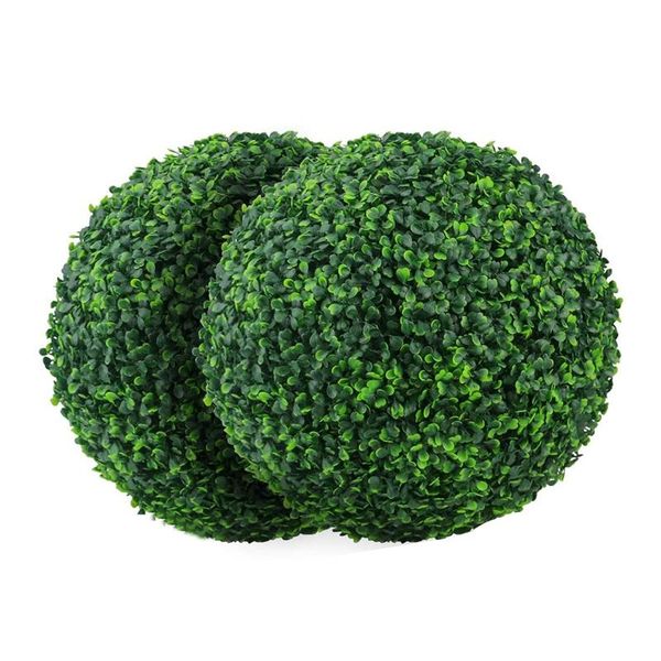 

15.7 inch artificial plant ary ball faux boxwood decorative balls for backyard,balcony,garden,wedding dÃ©cor flowers & wreaths