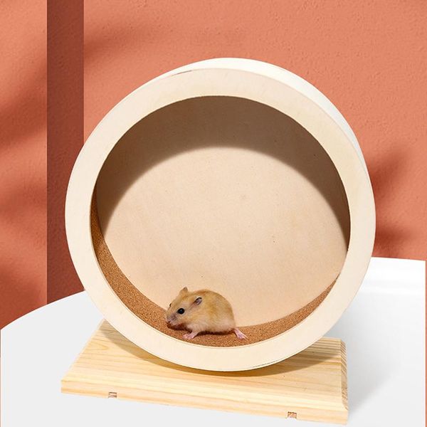 Pequeno animal material de madeira running de madeira treinamento silencioso gerbil gaiola gaiola gaiola mate rolo brinquedo hamster exercício animal de estimação