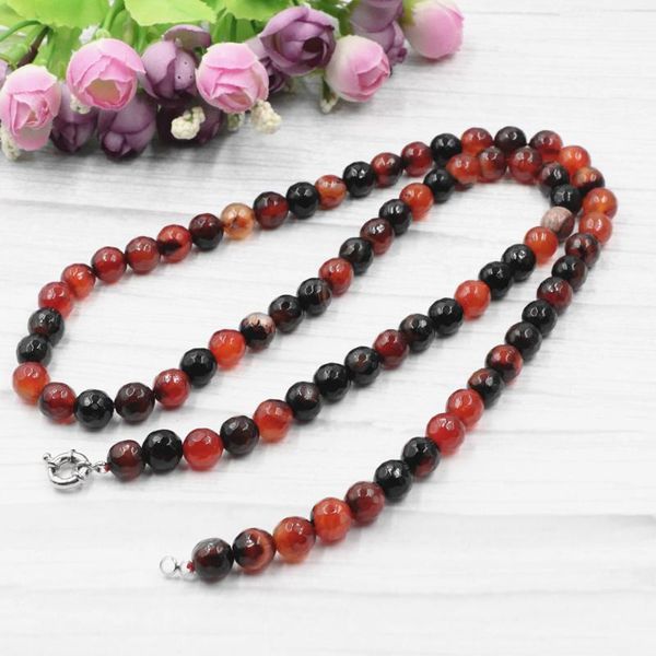 

long chain necklace statement strand necklaces for women natural agates stone colors choker buddhism handmade jewelry gift b248 chains, Silver