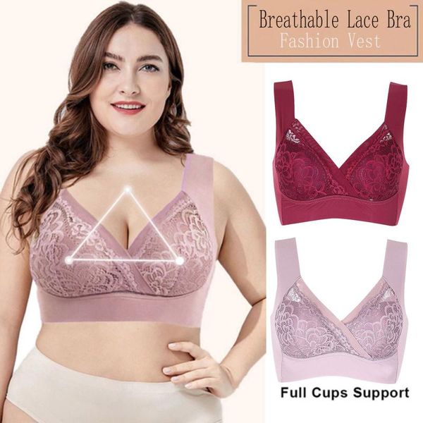 

bras 2pcs women back buckle cotton bra wire plus size underwear widened shoulder straps brasieres comfort breast cover female, Red;black