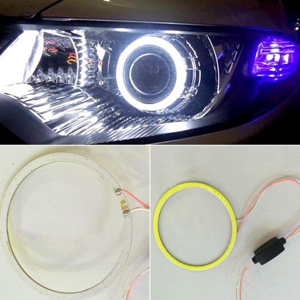 

car headlights 12v 24v angel eyes waterproof running led auto universal fog signal ring headlight