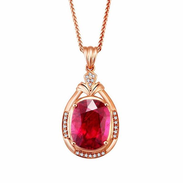 

rose gold color cz red crystal chokers pendant wedding necklace for women girls drop jewelry wholesale gift zy124 chains, Silver