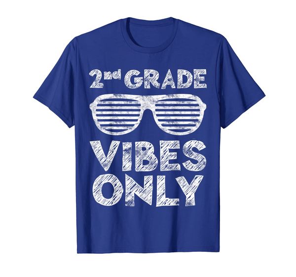 

2nd grade vibes only t-shirt second grade back to school, White;black