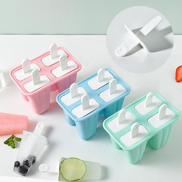 

baking moulds 4/6 cells popsicle molds with sticks silicone diy ice cream mold dessert fruit juice maker mould summer kitchen supplies