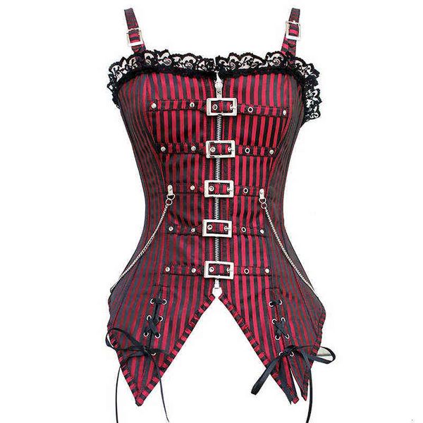 

luxury women's shapers 8050# punk bodysuit women's iron chain court corset, Black;white