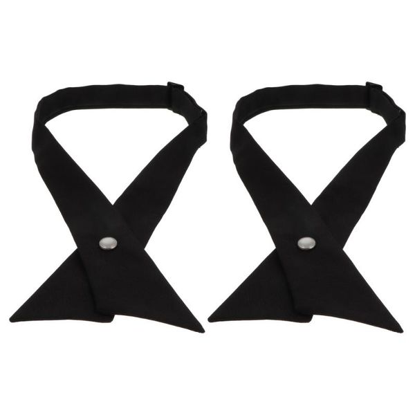 

bow ties 2pcs adjustable school uniform cross bowtie premium necktie, Black;gray